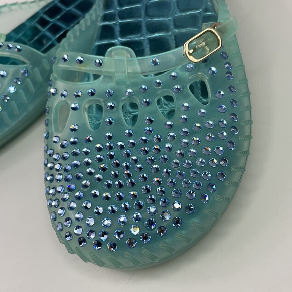 Stuart Weitzman Diamond Blue Jelly Slides Size 8💎 - Picture 2 of 9
